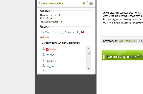 Статистика кто посетил в красивом стиле для uCoz